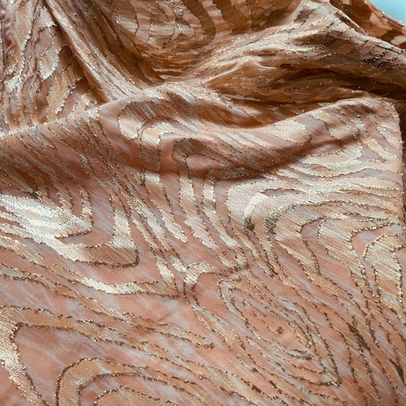 JONATHAN SIMKHAI Alice One Shoulder Top in Apricot Metallic Moire Revolve XS - Picture 8 of 8